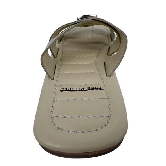 Free People Women's Sloan Buckle Open Toe Leather Sandals Buttermilk Size 8 - Picture 5 of 10